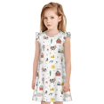 thumbnail image 1 of Balery Farm Animals Camisón de princesa para niñas, pijama de algodón con mangas abullonadas, suave y bonito.-Large, 1 of 6