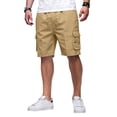 thumbnail image 2 of Cargo Shorts for Men Relaxed Fit Fishing Chino Shorts with Pockets Knee Length Summer Casual Work Bermudas,Khaki,XL, 2 of 8