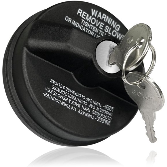 Locking Gas Cap, Fuel Gas Tank Cover Locked W/2 Keys Compatible with Chevy Silverado, Toyota 4Runner, Honda GMC Nissan Mazda Buick and More, Replace #10504 77300-47020 (Black)