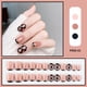 thumbnail image 1 of Uñas postizas, uñas postizas, regalos para mujeres que usan uñas al por mayor, uñas largas trapezoidales ruborizadas, cadena de tablero de ajedrez, camelia, manicura de uñas para usar., 1 of 2