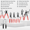 thumbnail image 7 of Water Hose Clamp Pliers Set, Flexible Hose Clamp Tool, Automotive Tools Hose Clamp Kit, Red, 9PCS, 7 of 7