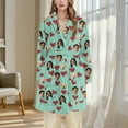 thumbnail image 6 of Rohuuque Women's Robes with Hood Thick Flannel Robe Long Hooded Bathrobe Plush Brushed Cotton Soft Cozy Sleepwear Night Dress Mint Green, 6 of 6