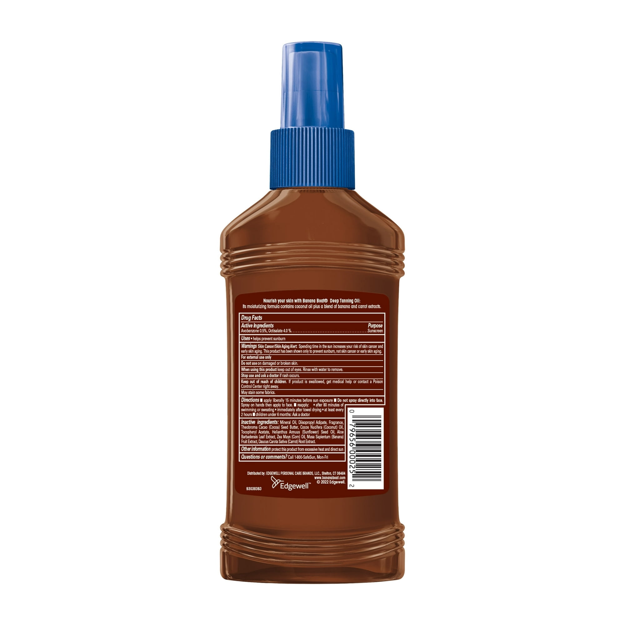 Banana Boat Sunscreen Dark Tanning Oil with Carrot and Banana Extract Sun Care Sunscreen Spray- SPF 4, 8 Ounce (Pack of 3)