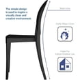 thumbnail image 6 of 2xhome Modern Contemorary Dining Ghost Side Chair Stackable Victorian Acrylic Plastic Vanity Chair, Black, Set of 1, 1 piece, 6 of 14