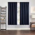 thumbnail image 6 of Eclipse Samara Solid Blackout Curtains, Single Curtain Panel, 63 Inch Long Blackout Curtains, 37" W x 63" L, Indigo, 6 of 8