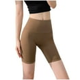 thumbnail image 2 of Pantalones cortos de yoga de color liso para mujer, ropa interior moldeadora de cintura alta, realce de cadera, compresión abdominal, moldeador corporal, de poliéster., 2 of 4