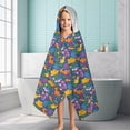 thumbnail image 6 of Colorful Dinosaurs Floral Motifs Pattern Hooded Bath Towel，60"x35" for Ages 3 To 12 Kids, Quick Dry Lightweight Soft Microfiber Hood Beach Towel Cover Up for Kids, 6 of 7