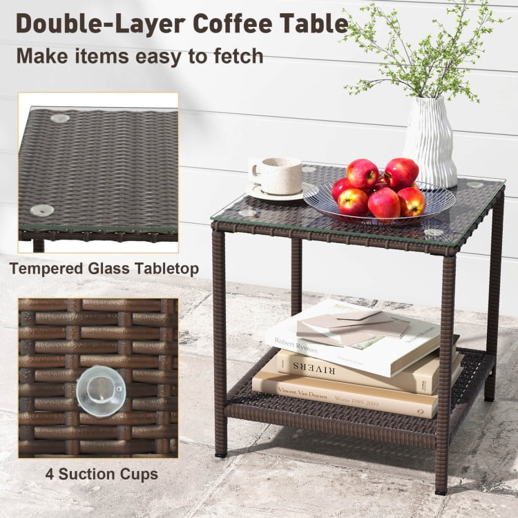 Aimee Lii 3 Piece Patio Rocking Set, Wicker Rocking Chairs with 2-Tier Coffee Table, Outdoor Patio Set, Turquoise Aimee Lii 3 Piece Patio Rocking Set, Wicker Rocking Chairs with 2-Tier Coffee Table, Outdoor Patio Set, Turquoise