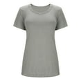 thumbnail image 7 of Kaemgyyd Womens Summer Tops Lace Square Neck Short Sleeve T-Shirts Ribbed Knit Going out Tee Fitted Slim Basic Tight Shirts, 7 of 7