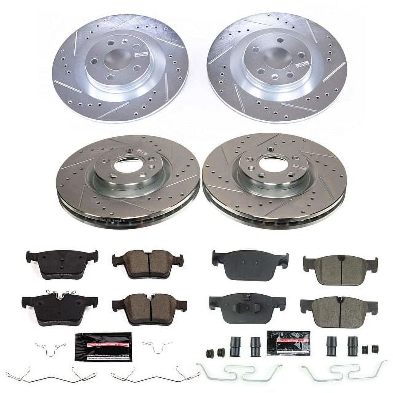 PowerStop Front and Rear Z23 Evolution Sport Carbon-Fiber Ceramic Brake Pad and Drilled & Slotted Rotor Kit Fits: VOLVO Select Models K8225