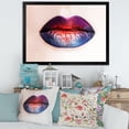thumbnail image 3 of Designart 'Female Lips With Bright Multicolored Lipstick' Modern Framed Art Print, 3 of 4