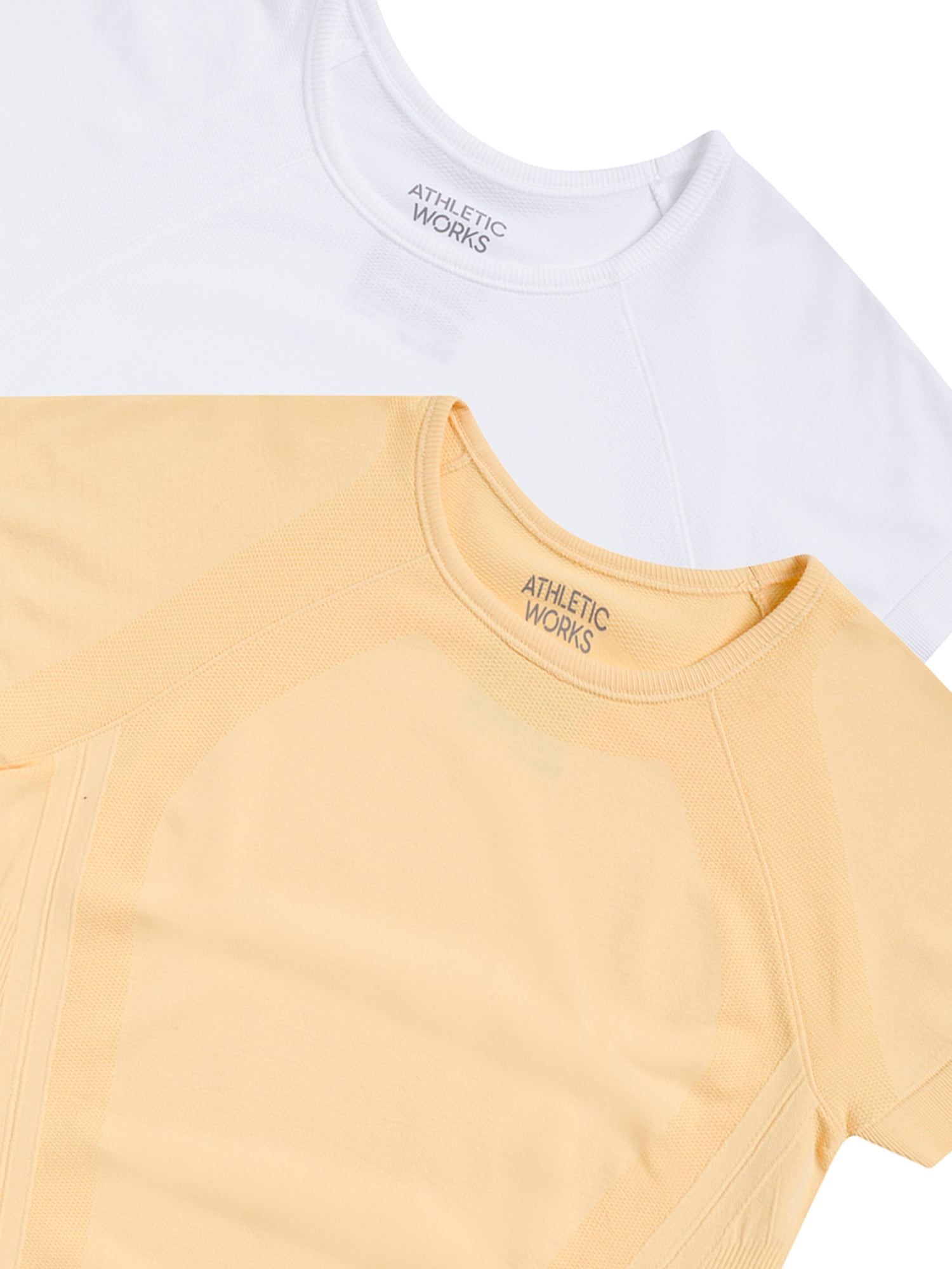 Athletic Works Girl's Active Short Sleeve Seamless Tee, 2-Pack, Sizes 4-18