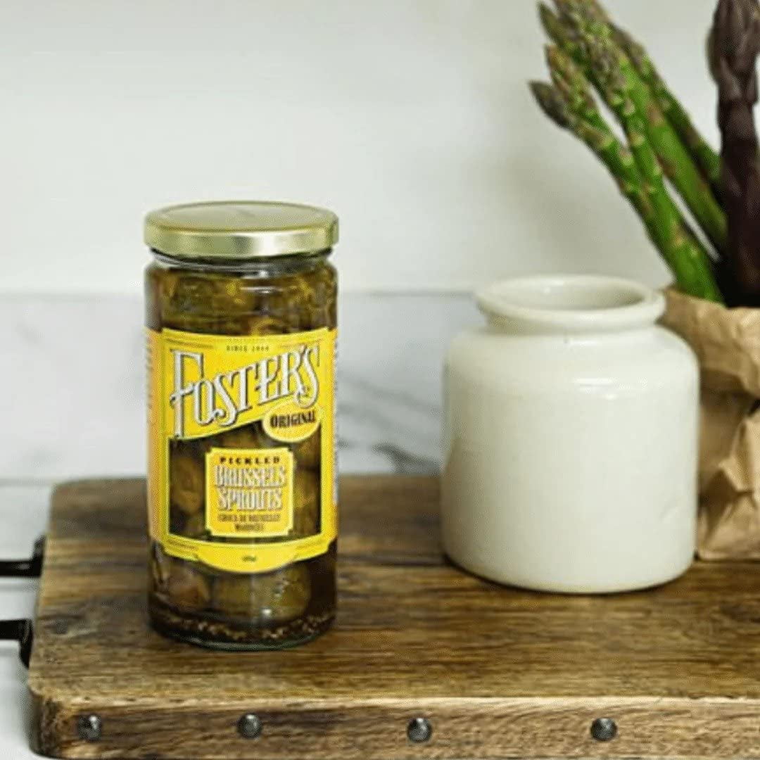 Foster’s Pickled Brussel Sprouts- Original- 16oz (2 Pack)- Pickled Brussels are Fresh, Gluten Free, Fat Free and Preservative Free - Brussels From a Traditional, Organic, Pickled Vegetable Recipe