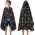 thumbnail image 3 of Black Moon Star Pattern Hooded Bath Towel，50"x30" for Ages 3 To 12 Kids, Quick Dry Lightweight Soft Microfiber Hood Beach Towel Cover Up for Kids, 3 of 7