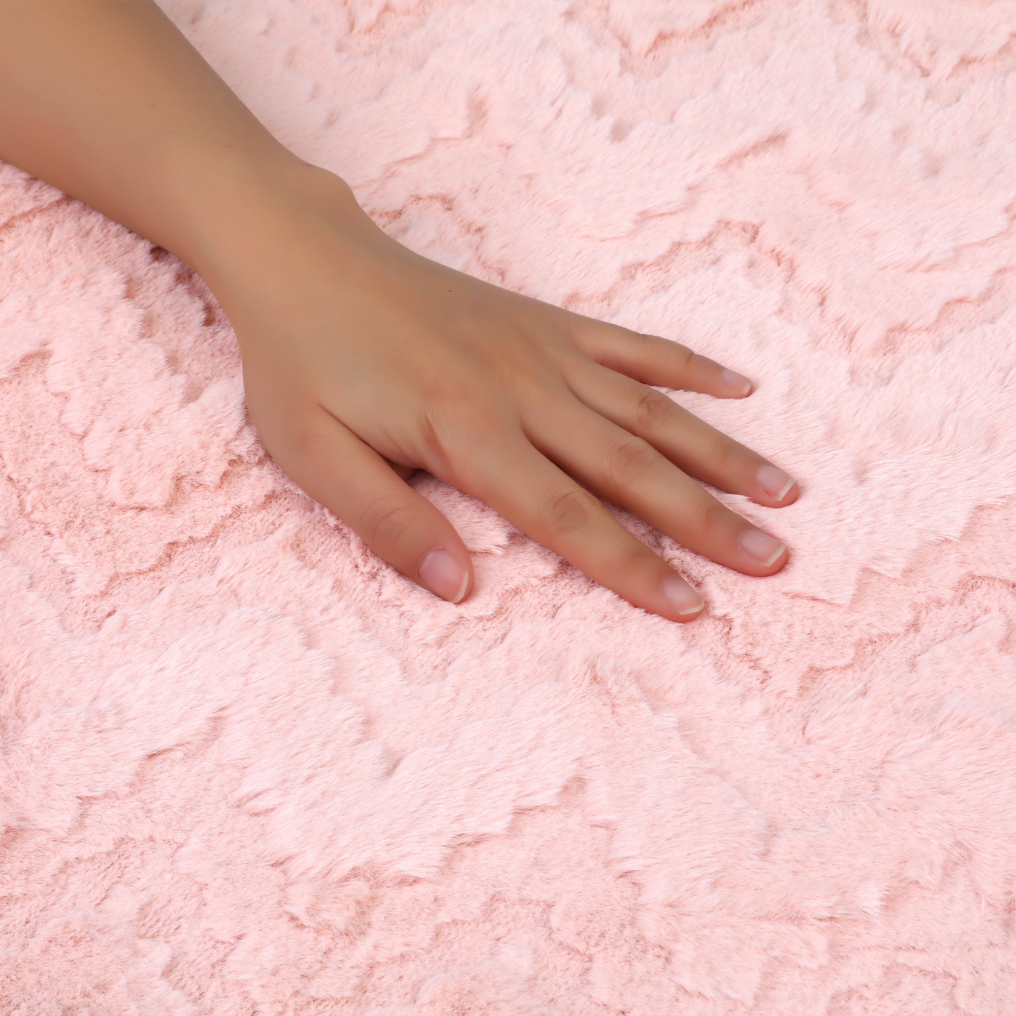 Unique Bargains Bath Mat Absorbent Non-Slip Backing Quick Dry Bath Rugs Pink 20" x 32"