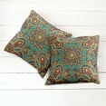 thumbnail image 2 of Ambesonne Mandala Throw Pillow Cover 2 Pack, Oriental, 20", Teal Indigo Ruby, 2 of 6
