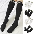 thumbnail image 1 of Calcetines hasta la Rodilla YONGSHENG Elásticos a Rayas para Mujer Estilo Kawaii, 1 of 4