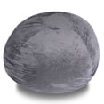 thumbnail image 5 of 4ft Modern Velvet Bean Bag Chair, Plush Floor Chair with Washable Cover, Lounge Chair with Stretchable Fabric, Comfy Bedroom Chair, Filled with Shredded and Memory Foam, for Kids and Adults, Gray, 5 of 9