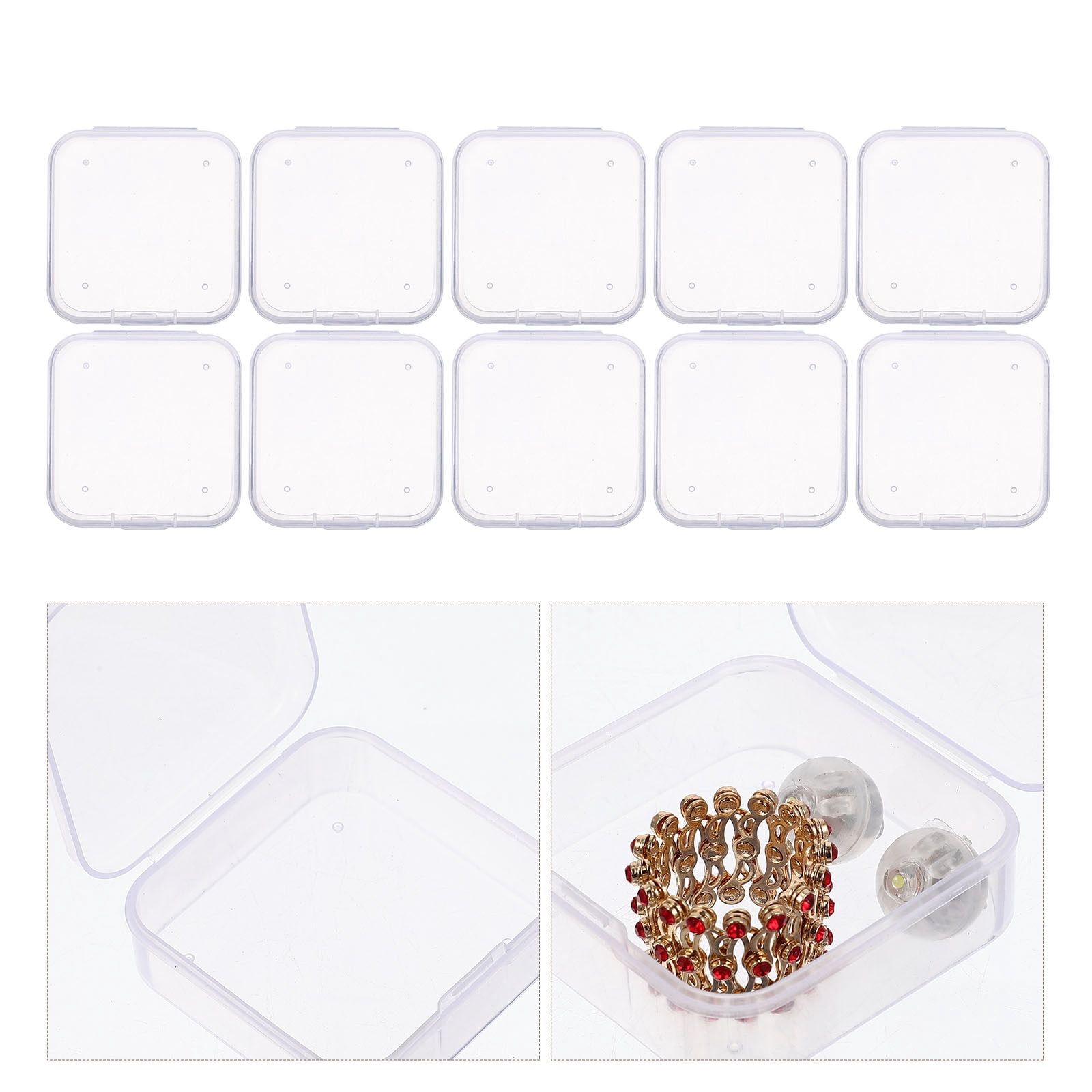 LULULION Portable Clear Plastic Box for Jewelry and Beads Storage 90Pcs