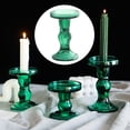 thumbnail image 2 of AMLESO Retro Green Glass Candle Holder for Pillar Candle for Table Party Decor L 8x14cm, 2 of 8