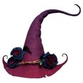 thumbnail image 1 of Disfraz Premium Sombrero De Fieltro Decoración Sombrero de bruja de fieltro para fiesta de Halloween, sombrero de bruja ajustable para fiesta (rojo), 1 of 6