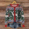 thumbnail image 2 of Wiyuqeen Christmas Tree Knit Cardigans for Women Crewneck Button Down Ribbed Knit Cardigans Long Sleeve Lightweight Jacket Coats, 2 of 5