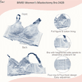 thumbnail image 5 of BIMEI Women's Mastectomy Pockets Wireless Post-Surgery Plus Size Full Coverage Everyday Bra 2428,Blue,36E, 5 of 7