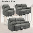 thumbnail image 4 of Chizzysit Reclining Couch Sleeper Sofa Set Chaise Lounge Chair Leather Recliner Couch Loveseat for Living Room, Theater Seating - Gray, 4 of 6