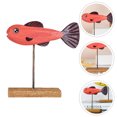 thumbnail image 3 of Christmas Fish Decor Cartoon Christmas Ornament Wooden Fish Desktop Adornment, 3 of 8