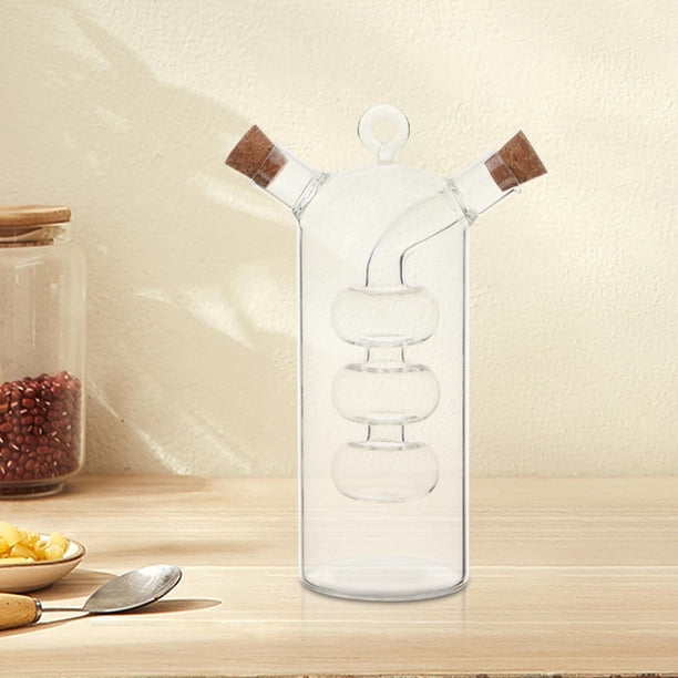 Dispensador de vidrio, jarra de aceite, decantador, tarro de de soja, vinagrera recargable portátil con vertedor para aceite doméstico