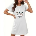 thumbnail image 1 of Camisón corto de talla grande para mujer, camisón de manga corta con estampado de pecho a la moda, camisón para mujer, 1 of 5