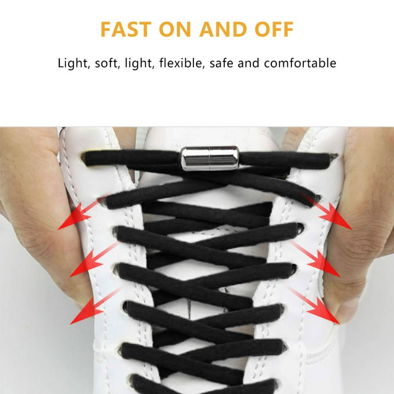 GLITTER Metallic No-tie Magnetic Shoelaces, Elastic Non Tie Lace, Lazy Shoe  Laces 