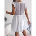 thumbnail image 4 of Vestido con mangas con volantes, vestido con cuello en V, vestido con lunares, vestido con cuello en V, vestido de lunares, uso conveniente, 4 of 6
