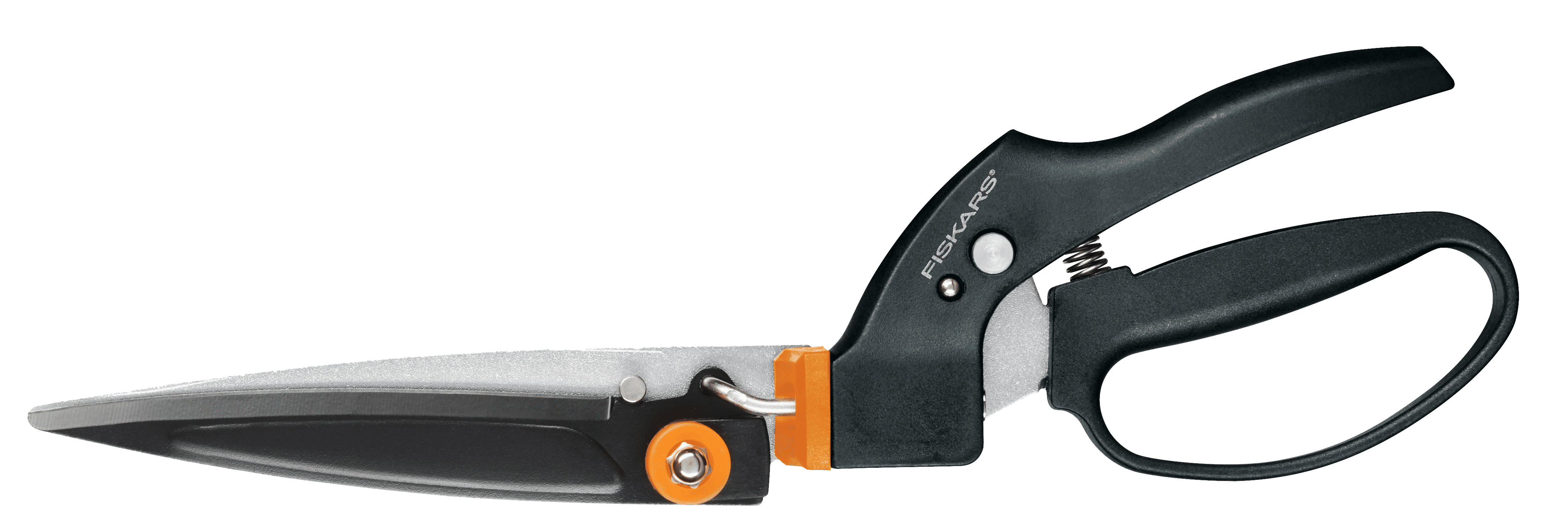 Fiskars Shear Ease Grass Shears - 5" Stainless Steel Blades - 360-Degree Swivel Blade, Black