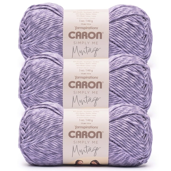 Caron® Simply Me Montage™ #5 Bulky Blend Yarn, Amethyst 5oz/140g 172 Yards (3 Pack)