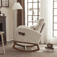 thumbnail image 2 of Kepooman Rocking Bistro Chairs, Bedroom Rocker Chairs, Beige Nursery Rocking Chair With Thick Headrest,Modern Nursing Rocker Glider With Curved Armrest, 2 of 8