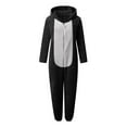 thumbnail image 6 of OWMEOT Womens Plush Hooded Jumpsuit Cute Cat Ears Fuzzy Pajamas Long Sleeve Fleece Onesies Winter Warm Sleepwear, 6 of 6