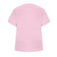 thumbnail image 5 of Deep V Neck Womens Tops Curved Hem Shirts for Women Fashion Trendy Blouses Casual Loose Fit Tees Tops Pink,L, 5 of 6