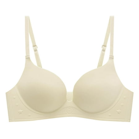 SMihono Womens Seamless Bras Comfortable Wire Free Push Up Bra Soft Wireless High Support Full Coverage Smooth Bralette White L US(8)