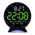 thumbnail image 1 of Reloj despertador digital con función de temporización, para mesita de noche, para decoración del hogar, silencioso, con pantalla LED grande, ideal Negro Verde, 1 of 8