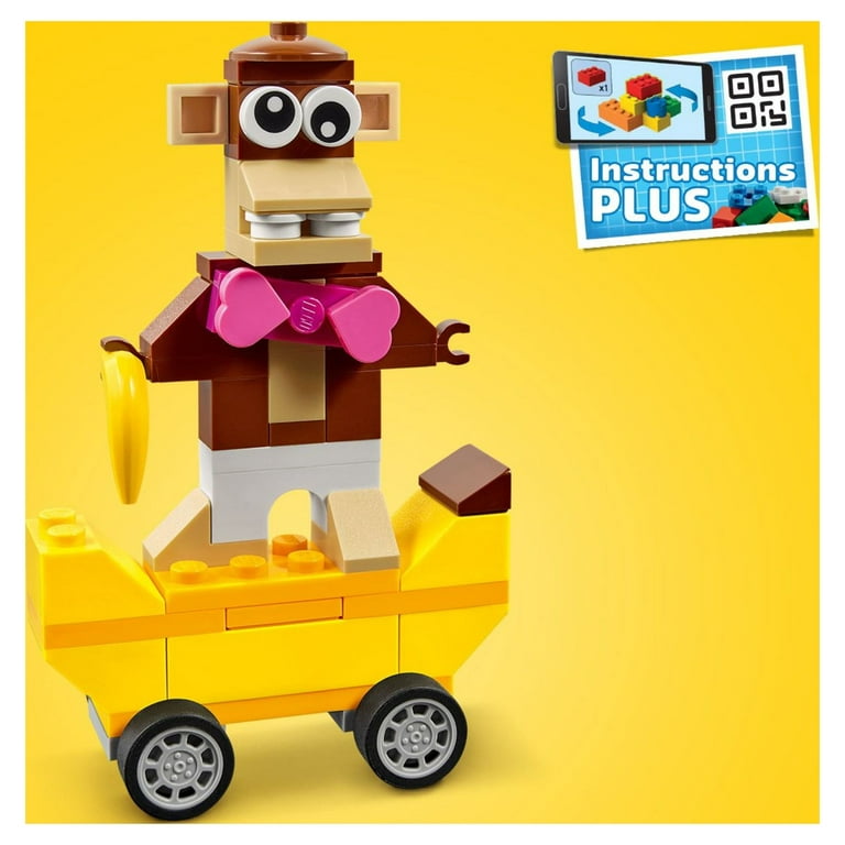 LEGO Classic Bricks and Wheels Kit 11014, Play and Create Your Own Version  of LEGO Masters, Includes a Toy Car, Train, Bus, Robot, Skateboarding  Zebra, Race Car, Bunny in a Wheelchair, and