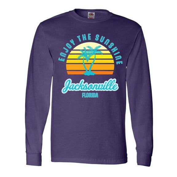 Inktastic Summer Enjoy the Sunshine Jacksonville Florida in Blue Long Sleeve T-Shirt