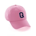 thumbnail image 1 of Customized Letter Intial Baseball Hat A to Z Team Colors, Pink Cap White Navy Letter Q, 1 of 3