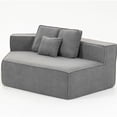 thumbnail image 3 of Resenkos Grey Teddy Fleece Single Sofa Chair - Compressed Modular Wide Seat with 3 Back Cushions, Cozy for Living Room & Dorm, 3 of 12