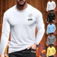 thumbnail image 5 of Men's Casual Long Sleeve Color Block Graphic Print Crew Neck T-Shirt Comfortable Pullover Tee Top, 5 of 5