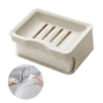 thumbnail image 3 of Caja De Drenaje Caja De Jabón De Doble Capa Concisa Materiales Ecológicos Diseño Empotrado Esponja Caja De Jabón De Lavandería Con Estropajo Absorbente Fondo Creciente Para Cocina Baño Inodoro Kearding HA027099-02, 3 of 7