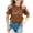 00-Brown1208, variant on WOYY Girls Glitter Football Print T-Shirt Kids Short Sleeve Crew Neck T Shirt, Blue, Sizes 3-13