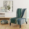 thumbnail image 5 of Designart "Mettalic Indigo And Gold I" Upholstered Glam Accent Chair - Arm Chair, 5 of 5