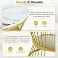 thumbnail image 6 of Small Coffee Table with Marble Grain Table Top, Golden Iron Frame Nesting Tables Set of 2, Circle Coffee Table for Living Room, Balcony, 6 of 9