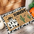 thumbnail image 2 of Halloween Doormat Funny HOWDY Floor Mat Halloween Decoration Velvet Floor Mat Household Dirt Mat HOWDY Door Front Carpet Novelty Fall Doormat, 2 of 5
